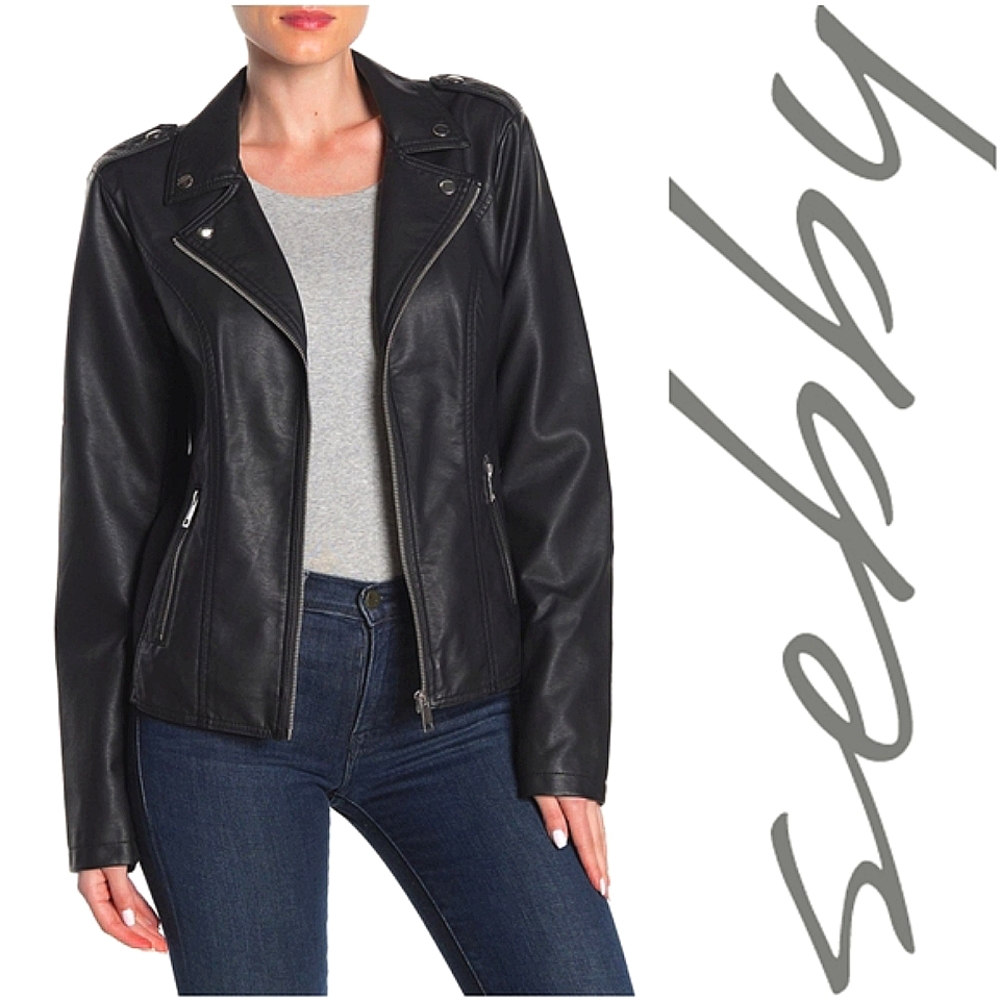 Sebby Faux Leather Moto Jacket